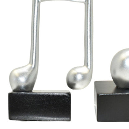 Set of Three Silver Resin Music Tabletop Sculpture HomeRoots