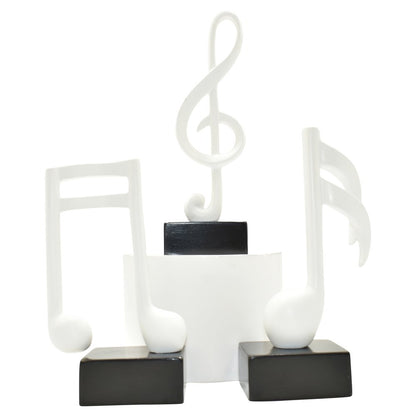 Set of Three White Resin Music Tabletop Sculpture HomeRoots