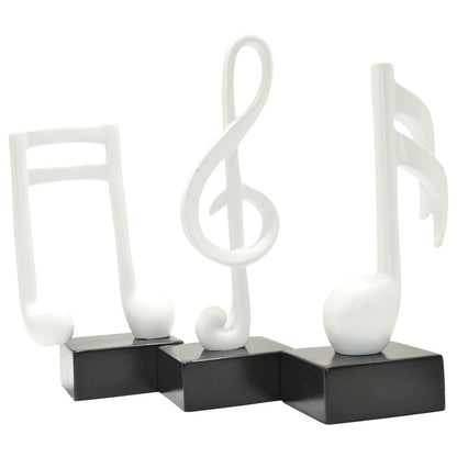 Set of Three White Resin Music Tabletop Sculpture HomeRoots