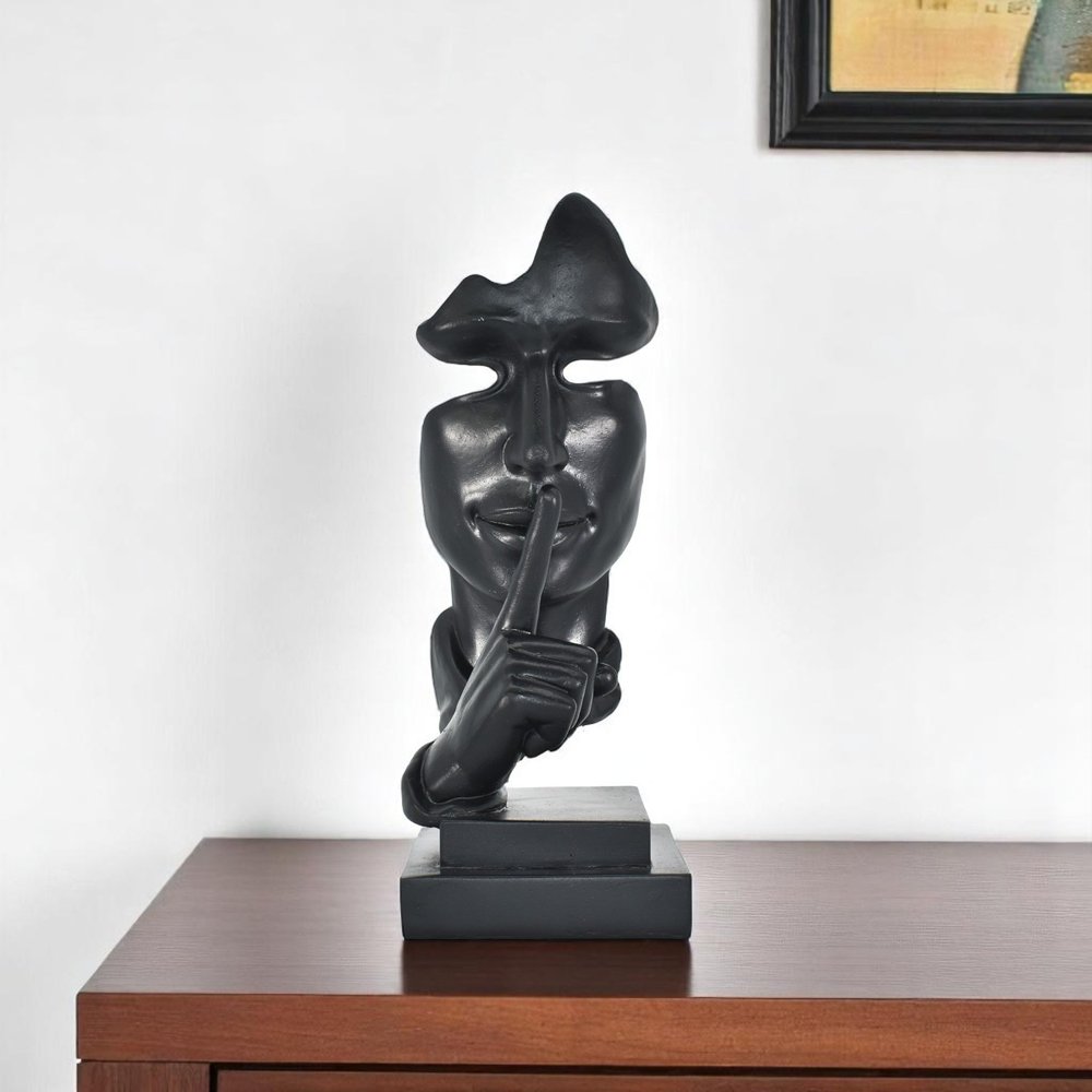 6" Black Resin Tabletop Sculpture HomeRoots