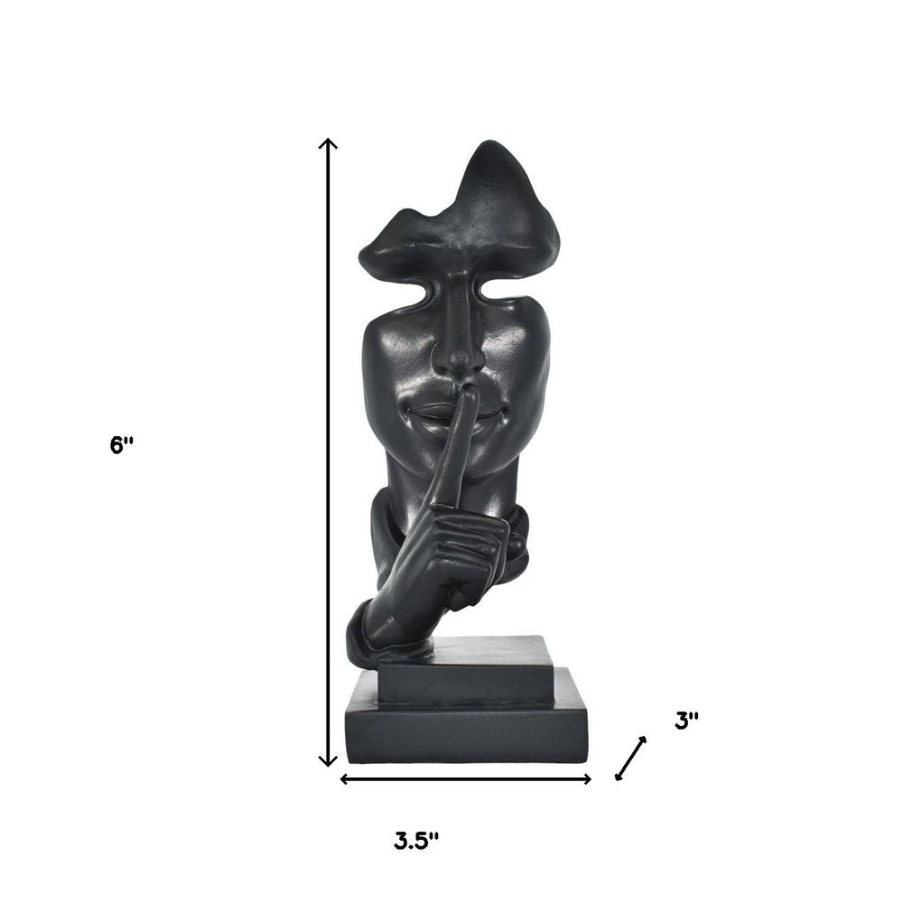 6" Black Resin Tabletop Sculpture HomeRoots