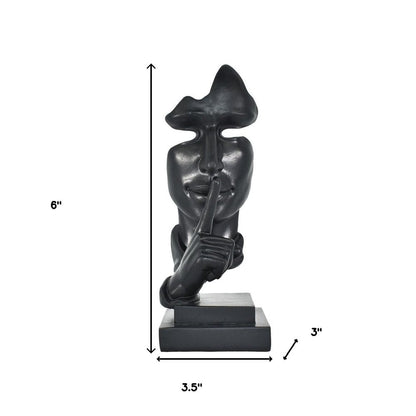 6" Black Resin Tabletop Sculpture HomeRoots