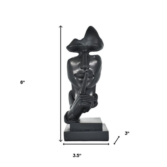 6" Black Resin Tabletop Sculpture HomeRoots