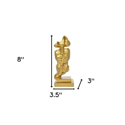 8" Gold Resin Tabletop Sculpture HomeRoots