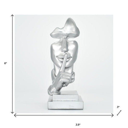 6" Silver Resin Tabletop Sculpture HomeRoots
