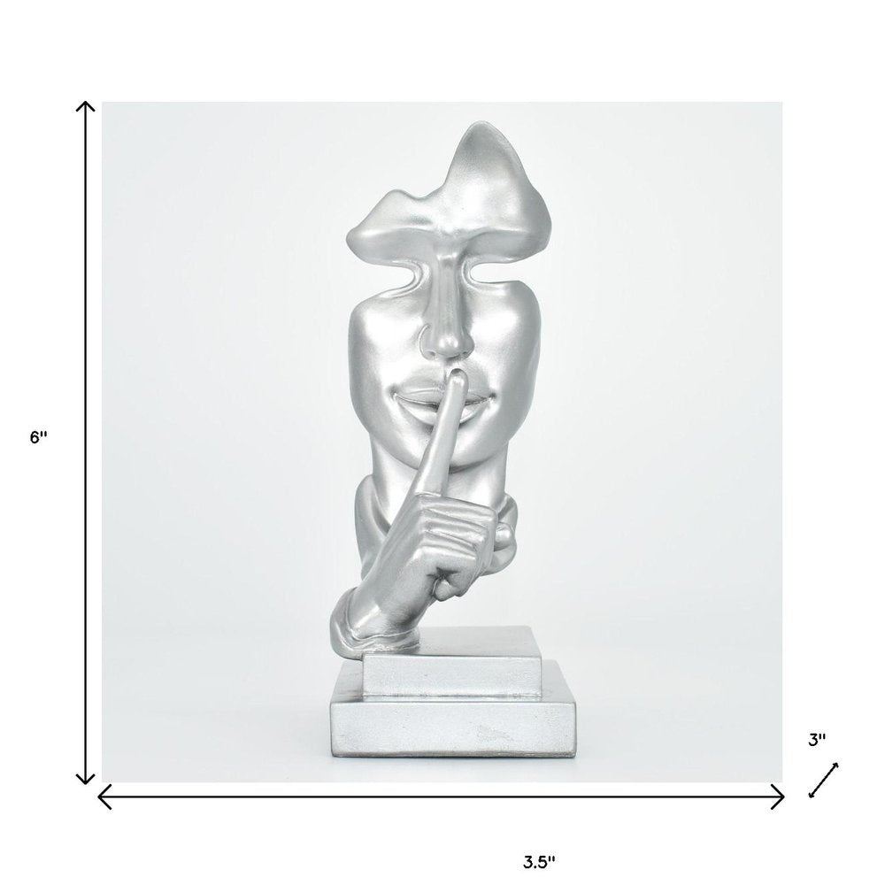 6" Silver Resin Tabletop Sculpture HomeRoots