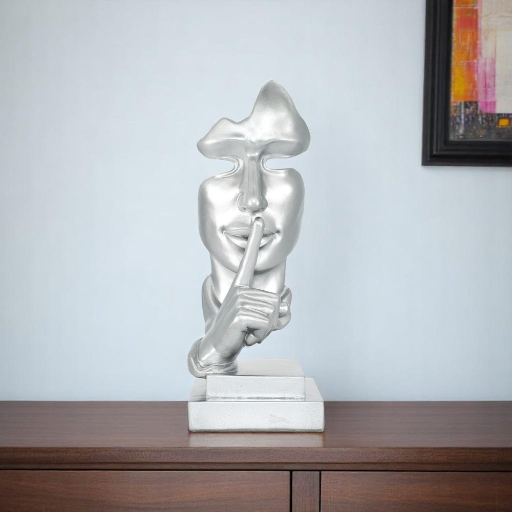 6" Silver Resin Tabletop Sculpture HomeRoots