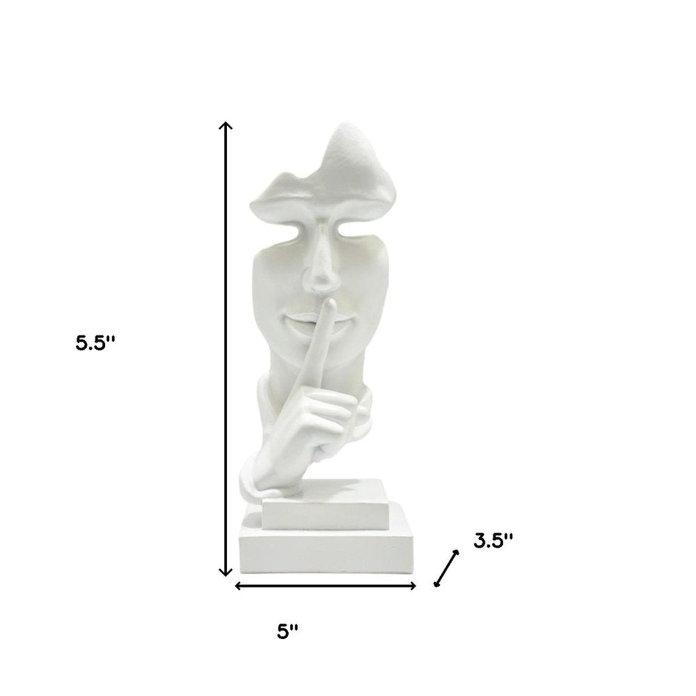 5" White Resin Tabletop Sculpture HomeRoots