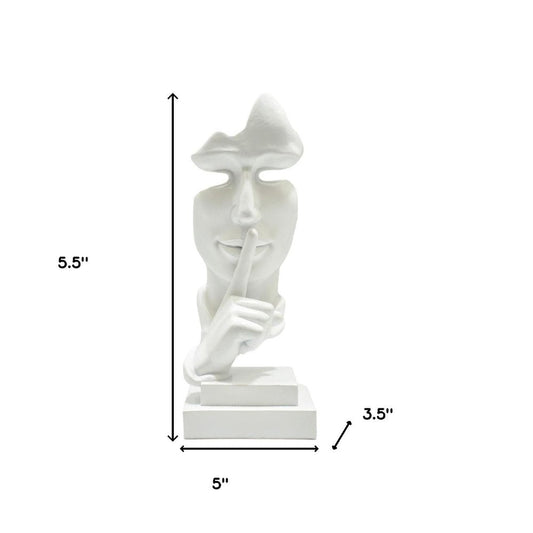 5" White Resin Tabletop Sculpture HomeRoots