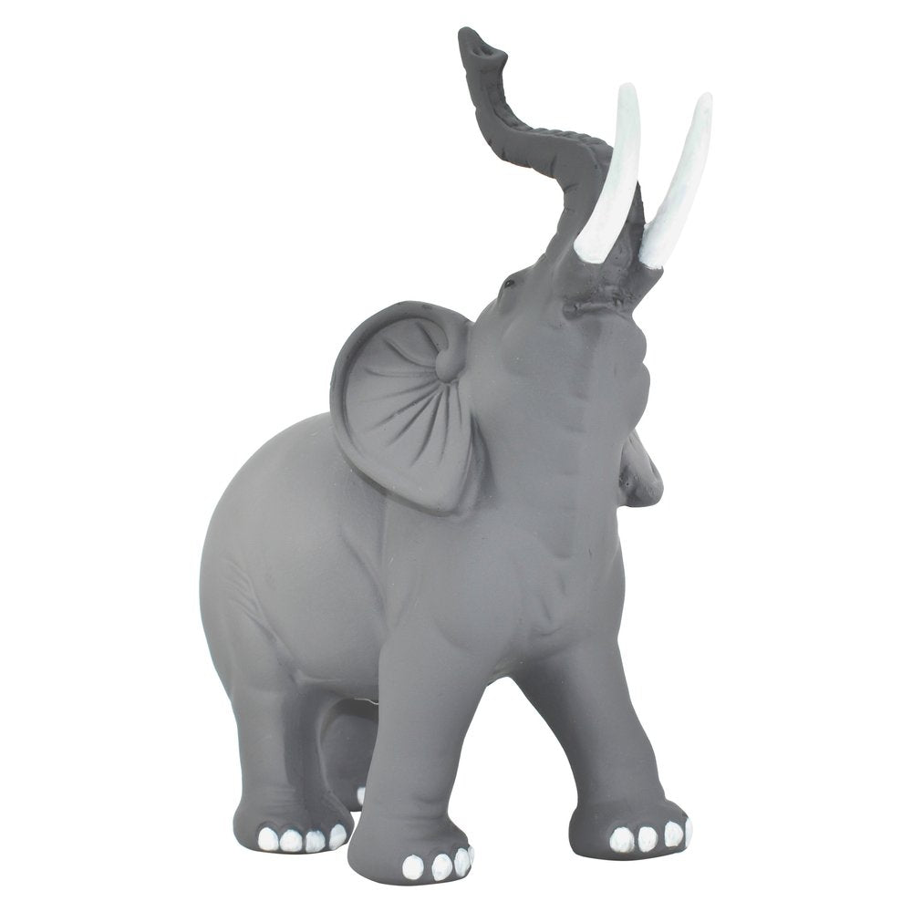 7" Stone And White Resin Elephant Tabletop Sculpture HomeRoots
