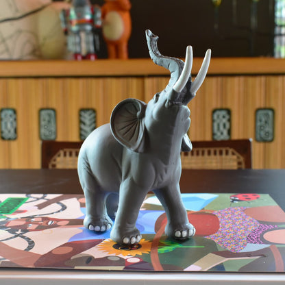 7" Stone And White Resin Elephant Tabletop Sculpture HomeRoots