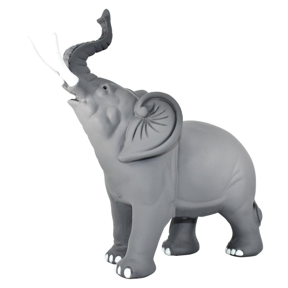7" Stone And White Resin Elephant Tabletop Sculpture HomeRoots