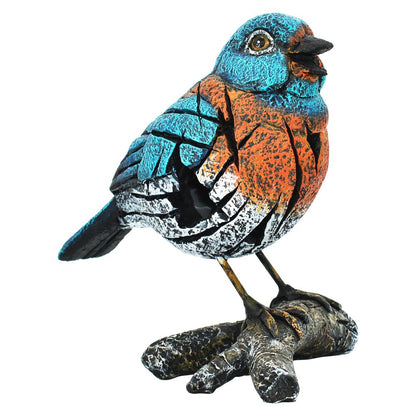 5" Blue Orange And White Resin Bird Tabletop Sculpture HomeRoots