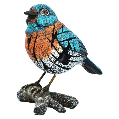 5" Blue Orange And White Resin Bird Tabletop Sculpture HomeRoots