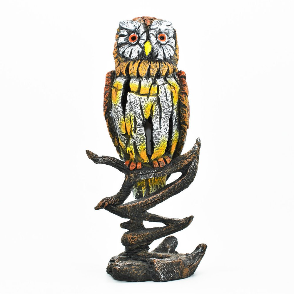 8" Brown Yellow And White Resin Owl Tabletop Sculpture HomeRoots