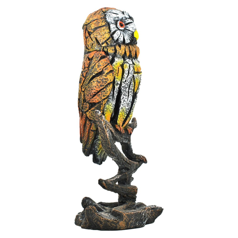 8" Brown Yellow And White Resin Owl Tabletop Sculpture HomeRoots