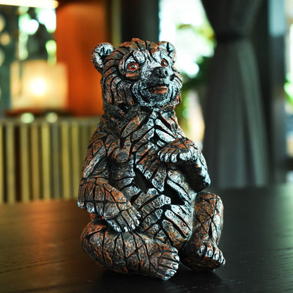 6" Brown White And Black Resin Bear Tabletop Sculpture HomeRoots