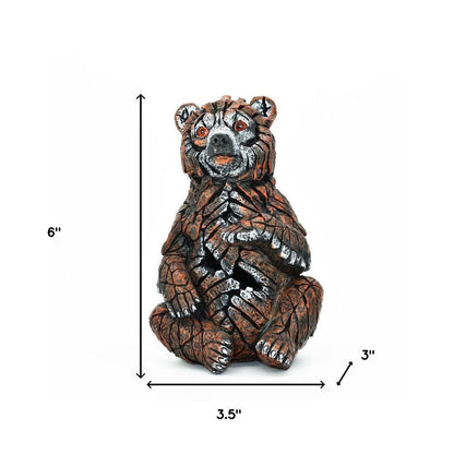 6" Brown White And Black Resin Bear Tabletop Sculpture HomeRoots