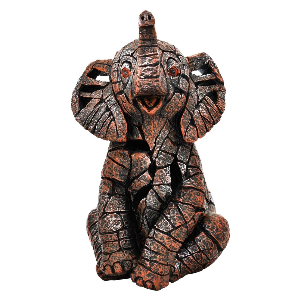 6" Brown And White Resin Elephant Tabletop Sculpture HomeRoots