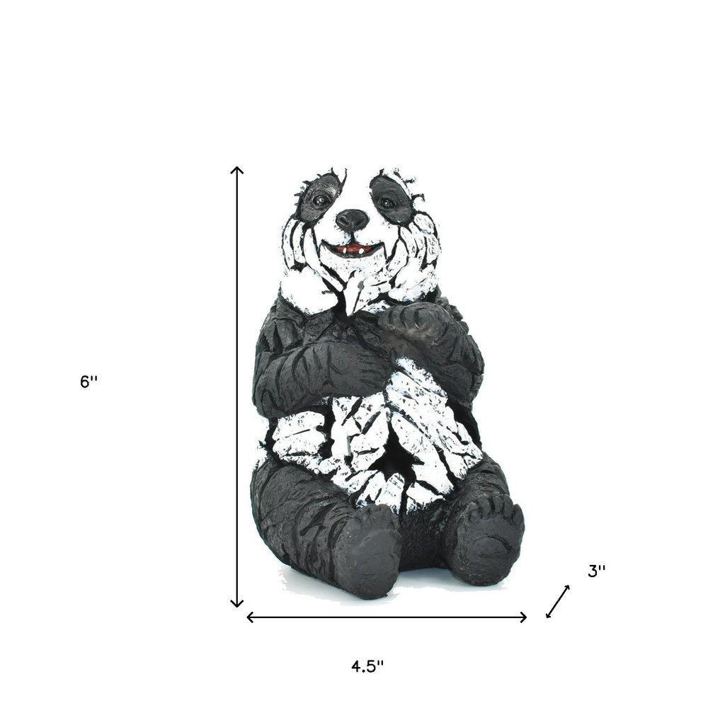 6" Black And White Resin Panda Tabletop Sculpture HomeRoots