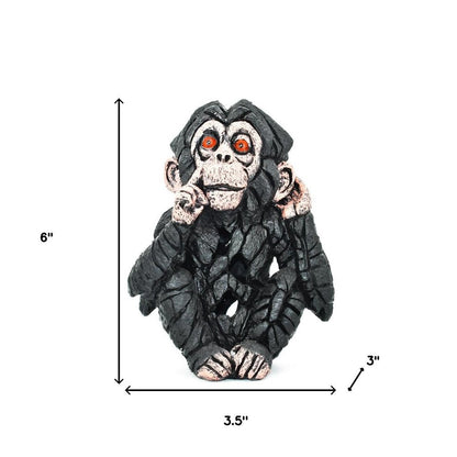 6" Brown Pink And Red Resin Monkey Tabletop Sculpture HomeRoots