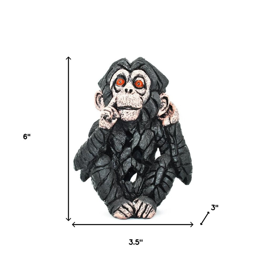 6" Brown Pink And Red Resin Monkey Tabletop Sculpture HomeRoots