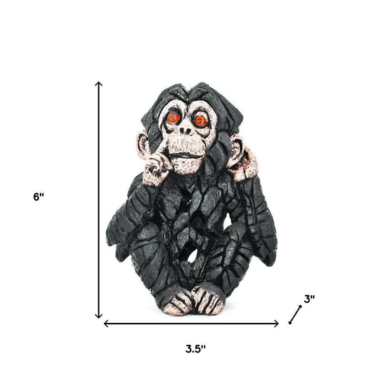 6" Brown Pink And Red Resin Monkey Tabletop Sculpture HomeRoots