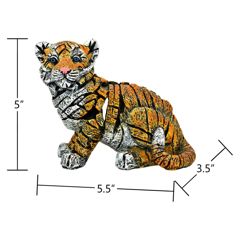 5" Orange White And Black Resin Tiger Tabletop Sculpture HomeRoots