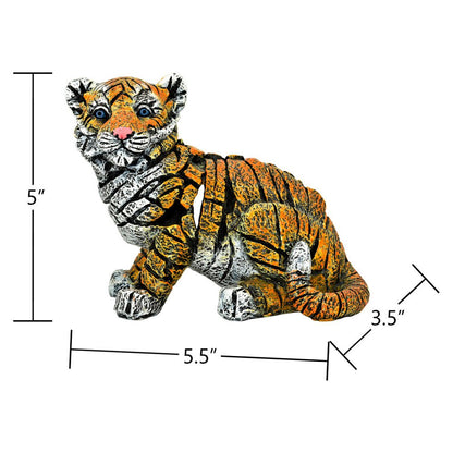 5" Orange White And Black Resin Tiger Tabletop Sculpture HomeRoots