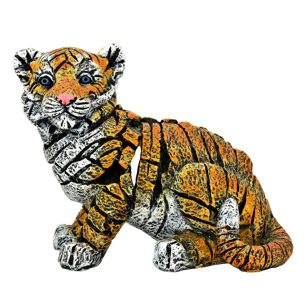 5" Orange White And Black Resin Tiger Tabletop Sculpture HomeRoots