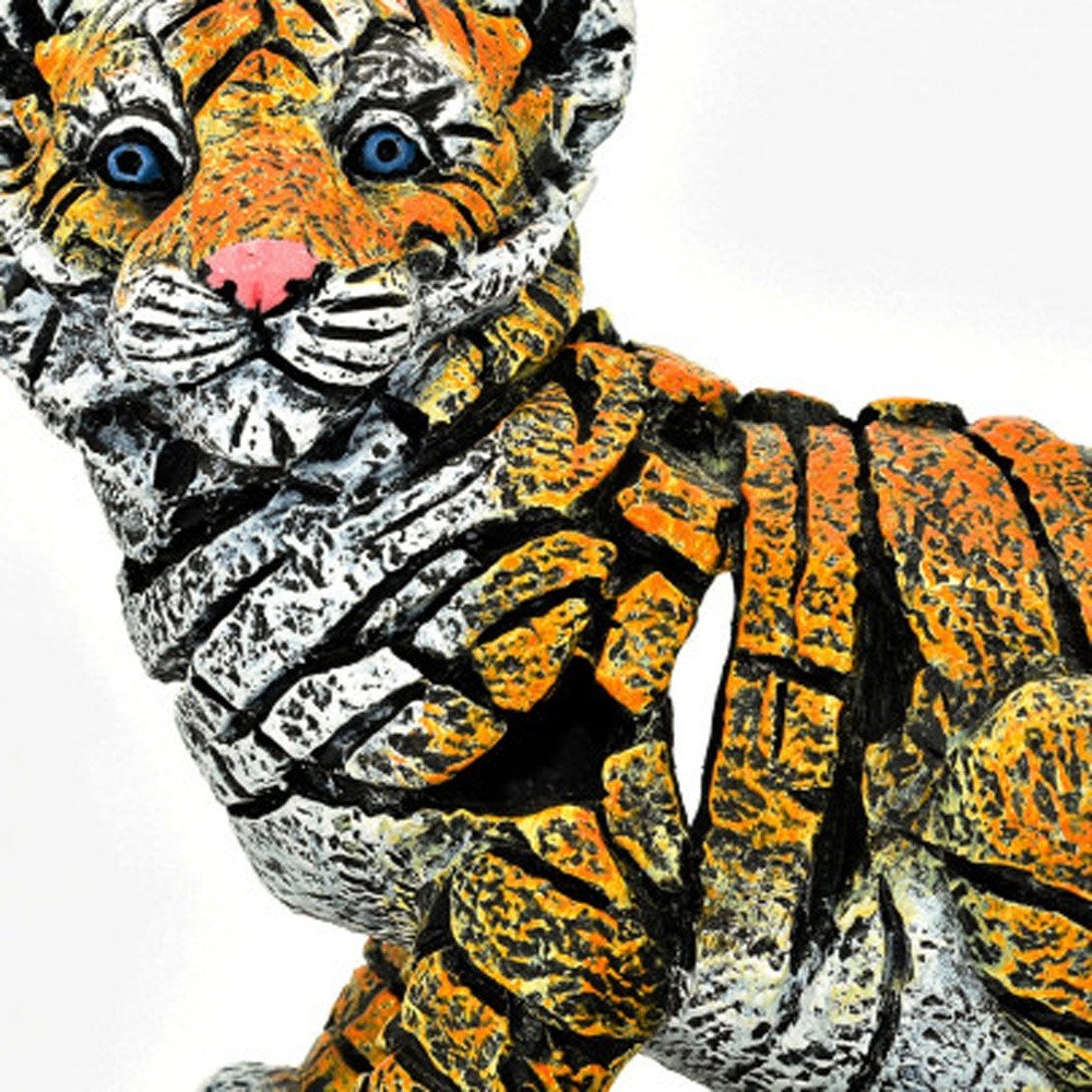 5" Orange White And Black Resin Tiger Tabletop Sculpture HomeRoots