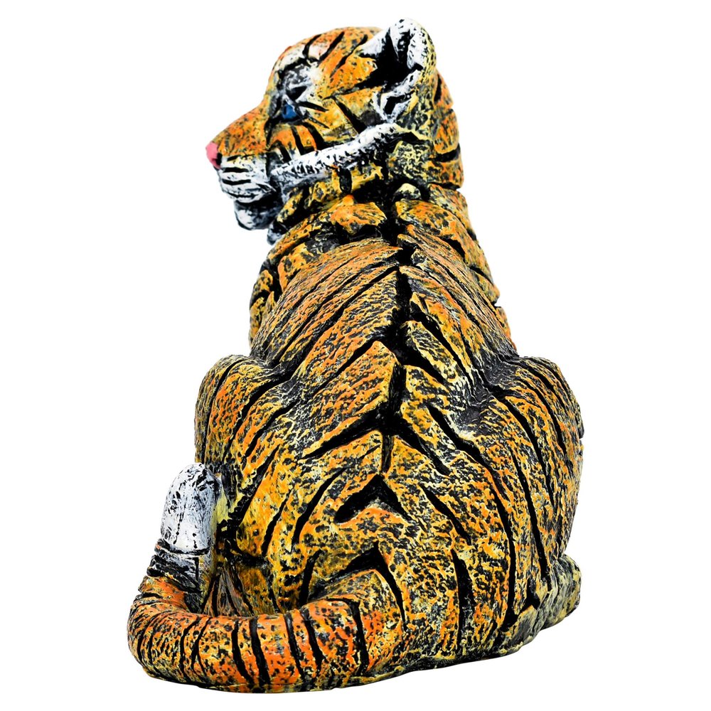 5" Orange White And Black Resin Tiger Tabletop Sculpture HomeRoots