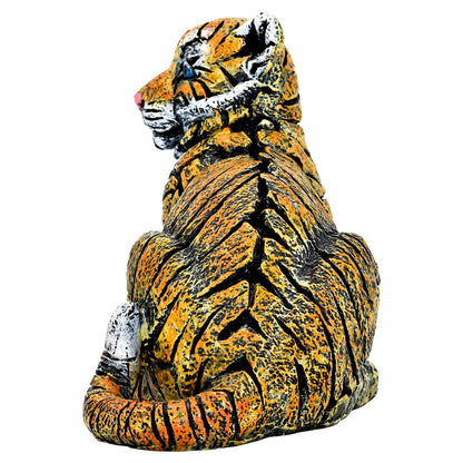 5" Orange White And Black Resin Tiger Tabletop Sculpture HomeRoots
