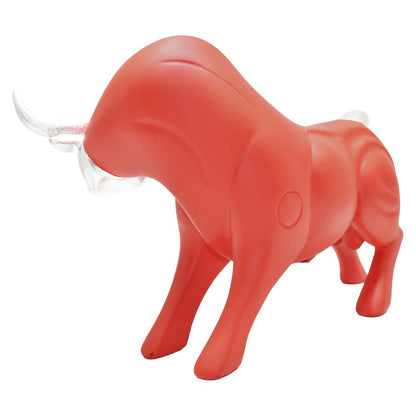 5" Red And Silver Resin Bull Tabletop Sculpture HomeRoots