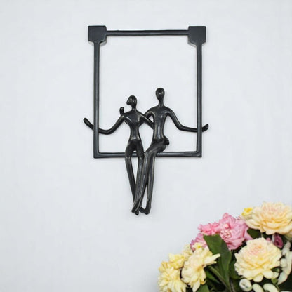7" Black Resin People Tabletop Sculpture HomeRoots