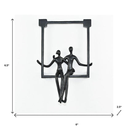 7" Black Resin People Tabletop Sculpture HomeRoots
