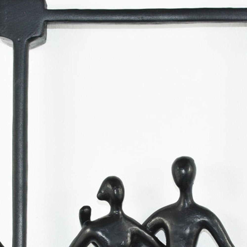 7" Black Resin People Tabletop Sculpture HomeRoots