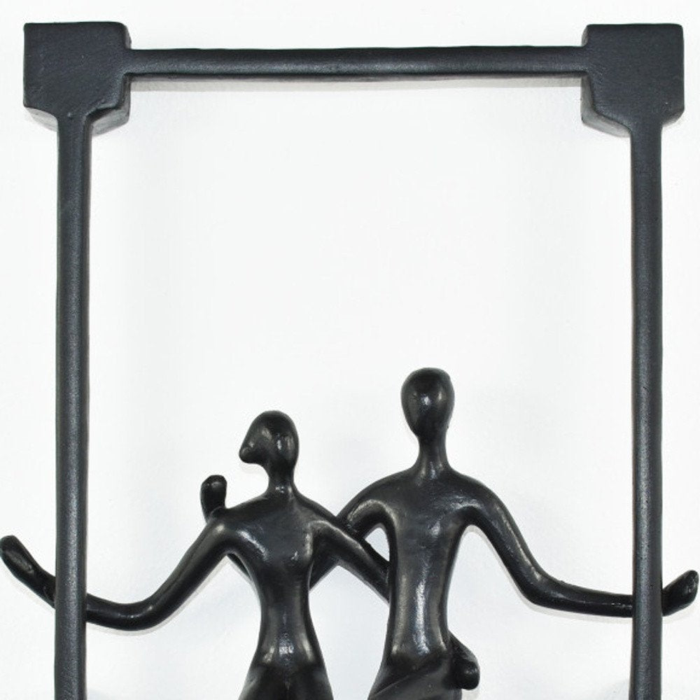 7" Black Resin People Tabletop Sculpture HomeRoots