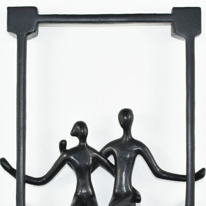 7" Black Resin People Tabletop Sculpture HomeRoots