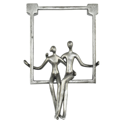 7" Pewter Resin People Tabletop Sculpture HomeRoots