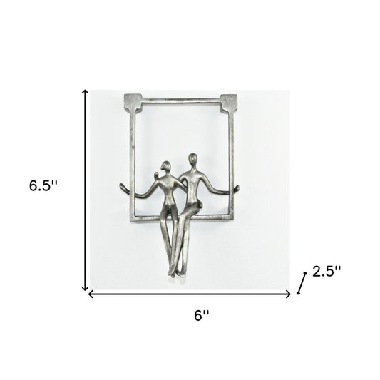 7" Pewter Resin People Tabletop Sculpture HomeRoots