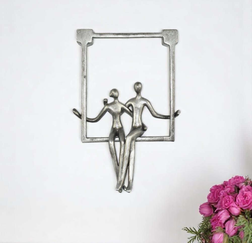 7" Pewter Resin People Tabletop Sculpture HomeRoots