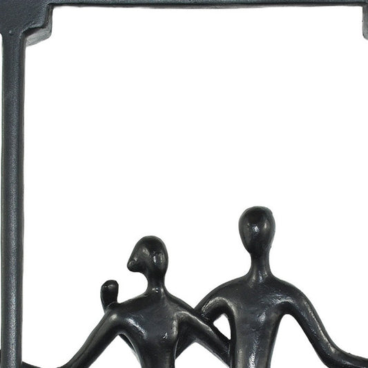 Set of Three Black Resin People Tabletop Sculpture HomeRoots