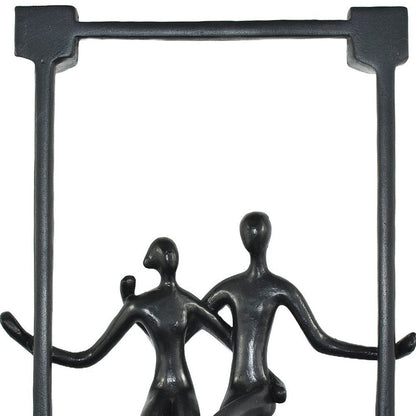 Set of Three Black Resin People Tabletop Sculpture HomeRoots