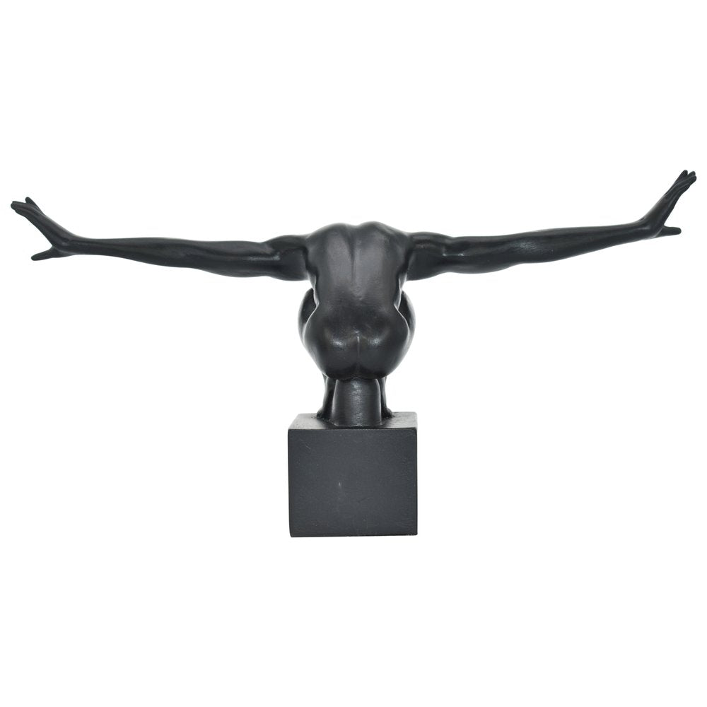 4" Black Resin Man Tabletop Sculpture HomeRoots