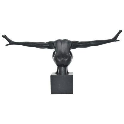 4" Black Resin Man Tabletop Sculpture HomeRoots