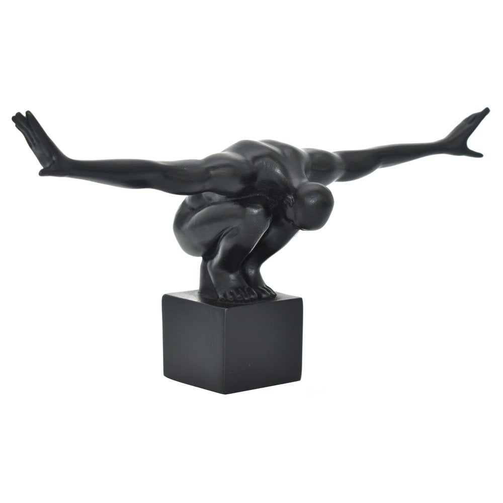 4" Black Resin Man Tabletop Sculpture HomeRoots