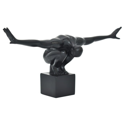 4" Black Resin Man Tabletop Sculpture HomeRoots