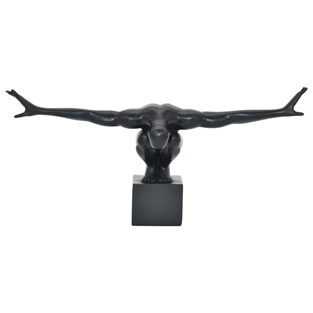 4" Black Resin Man Tabletop Sculpture HomeRoots