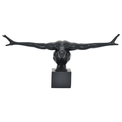 4" Black Resin Man Tabletop Sculpture HomeRoots